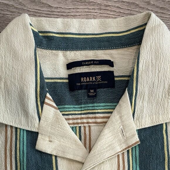 Roark Gonzo Woven Button Shirt Mens Medium Organic Cotton Casual NWT - Picture 2 of 6